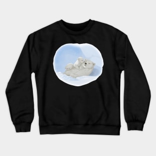 白熊妈妈和白熊宝宝mother polar bear and baby polar bear Crewneck Sweatshirt